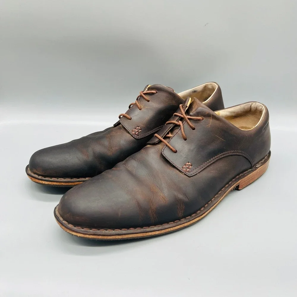 Sebago Shoes Mens 12 Dark Brown Leather Salem Derby Oxford Vibram Handcrafted